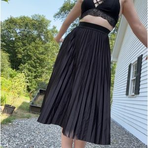 Silky Black Ruffle Skirt